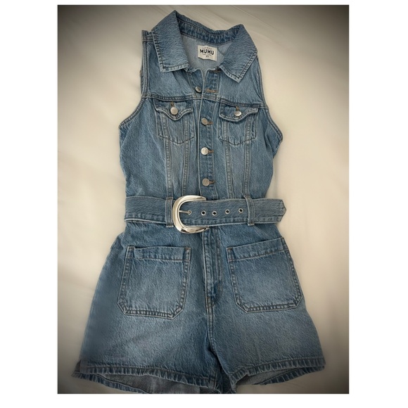 Show Me Your Mumu Denim Romper - Picture 1 of 2